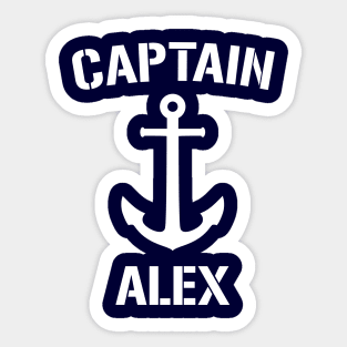 Nautical Captain Alex Personalized Boat Anchor Sticker